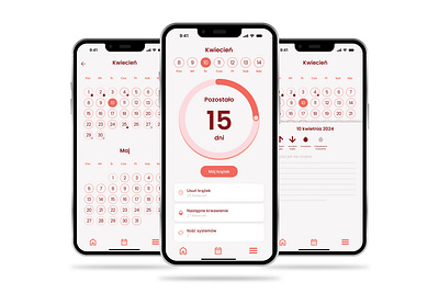 Aplikacja do krążka antykoncepcyjnego app design figma menstrual period