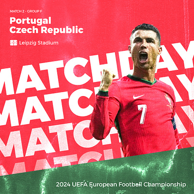 Euro 2024: Portugal v Czech Republic Matchday Graphic art czech republic czechia design football football player graphic design illustration matchday graphic portugal ronaldo soccer