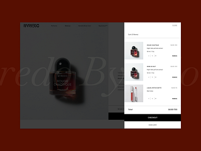 BYREDO — Brand IDENTITY.ㅤㅤㅤㅤㅤㅤㅤㅤㅤㅤㅤㅤㅤㅤㅤㅤㅤㅤㅤㅤㅤㅤㅤㅤㅤㅤ / Cart brand design branding byredo company design designer figma fragrance homepage interface landing perfume product redesign concept ui uiux user interface web design website website design