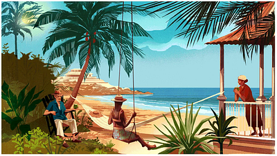 Puerto Rico 2d alex green animation character digital editorial folioart gif holiday illustration narrative travel