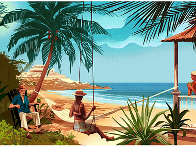 Puerto Rico 2d alex green animation character digital editorial folioart gif holiday illustration narrative travel
