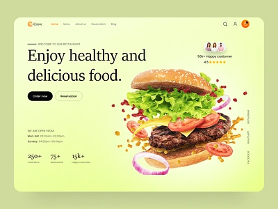 Food Website UI Design burger e commerce fast food fluttertop food food and beverage food and drink food delivery food delivery app food landing page food ui food website food website ui landing page restaurant landing page restaurant menu restaurant website webdesign website website design