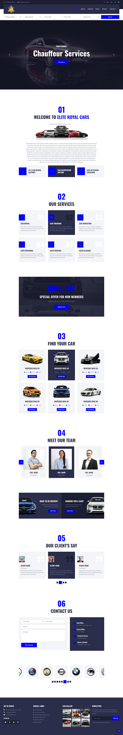 Cars Rental web ui/ux design css figma html