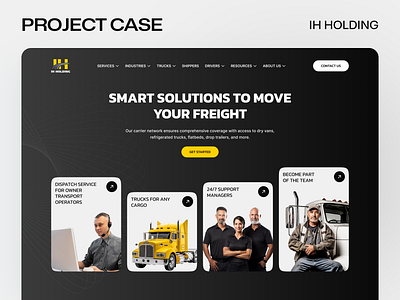 IH Holding - Project Case cargo case case study design interface logistic website logistics logistics company project transportation ui ux web design website