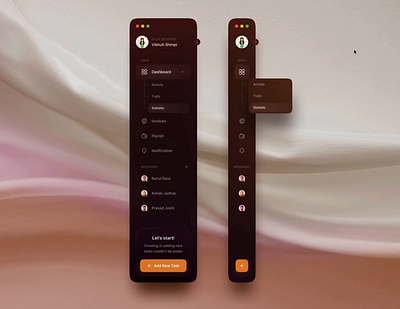 Sidebar Design dashboardui design ui ui design ux ux design