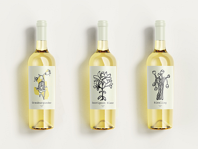 Wine labels made with ink drawing floral flower handdrawing illustration illustrator ink label label design sketch wine wine label