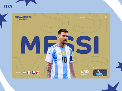 Copa America 2024 - Argentina (Group A) 2024 america argentina copa futbol graphic design messi soccer ui