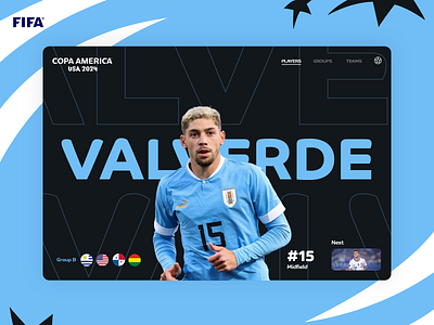 Copa America 2024 - Uruguay (Group B) 2024 america colorfull copa futbol graphic design mondrianizm soccer ui uruguay valverde