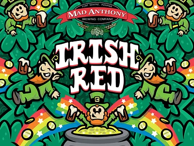 Irish Red Beer Label beer beerlabel branding craftbeer design digital digitalart graphic design illustration irish irishred stpaddys stpatricksday vector