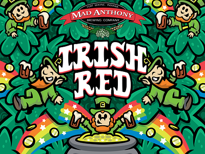 Irish Red Beer Label beer beerlabel branding craftbeer design digital digitalart graphic design illustration irish irishred stpaddys stpatricksday vector