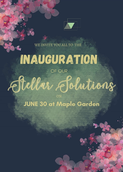 Inauguration blue enterprise floral graphic design inauguration pink