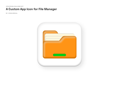 27. Icon Design - a Custom App Icon for File Manager 3d 3d logo branding design file manager files graphic design icon illustration logo mobile design redesign ui uichallenge ux uxdesigner uxui