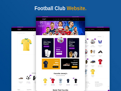 Football Theme Template branding design ecommerce illustration ui web design website design website template woocommerce wordpress