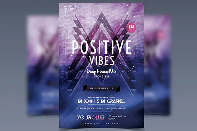 Positive Vibes Flyer PSD artist artwork dj elegant flyers hip hop positive vibes flyer psd free