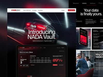 NADA Vault Website Design app automotive automotive data management branding data data management design desktop graphic design homepage ipad landing sass ui ux website