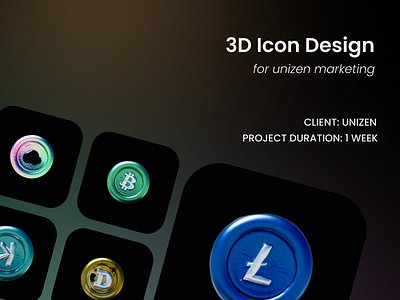 3D Icon design for Unizen 3d 3d illusration branding design graphic design icon illustration ui