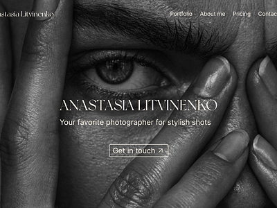 Landing page for a photographer art branding design landing page photographer photography ui ux uxui design web design