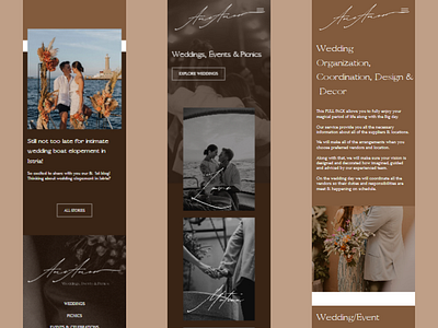 Website for Ame Amor - wedding organization ui ux website