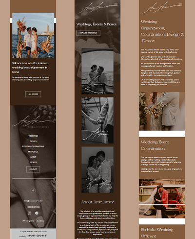 Website for Ame Amor - wedding organization ui ux website