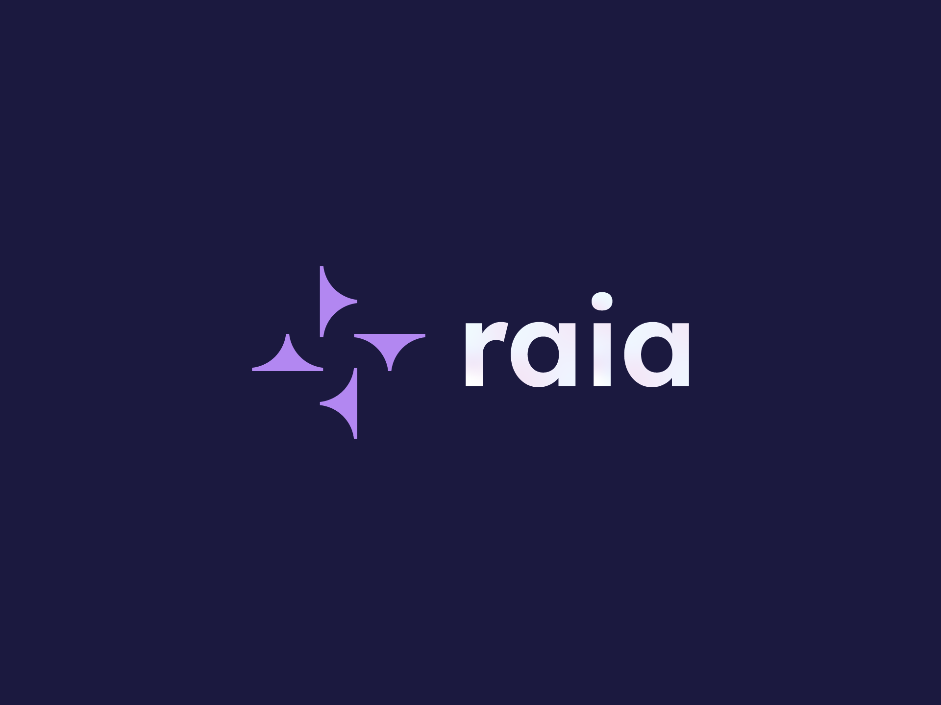 Raia Logo Design ai assistant ai branding ai logo brand identity branding geometric logo graphic design logo logo ai logo design minimal logo modern logo purple purple color purple logo purple palette r logo raia logo sparkle logo star logo