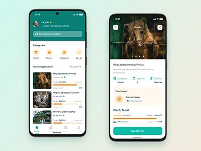Charity Donation App charityapp dailyui design designinspiration digitaldesign donationapp fundraising mobileapp mobiledesign philanthropy ui uidesign uiuxdesign userexperience userinterface ux