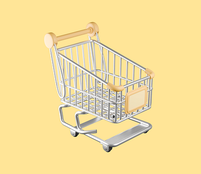 3D shopping cart icon 3d animation design graphic design icon illustration ui