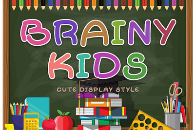 Brainy Kids back to school beautiful branding christmas design display font font design graphic design handwritten illustration logo summer teacher ui
