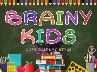 Brainy Kids back to school beautiful branding christmas design display font font design graphic design handwritten illustration logo summer teacher ui