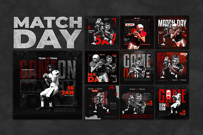 Match day design basketball design e sports event facebook flyer football graphic design instagram man of the match match match date match day match time mvp design player of the match soccer social media sports template