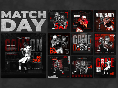 Match day design basketball design e sports event facebook flyer football graphic design instagram man of the match match match date match day match time mvp design player of the match soccer social media sports template