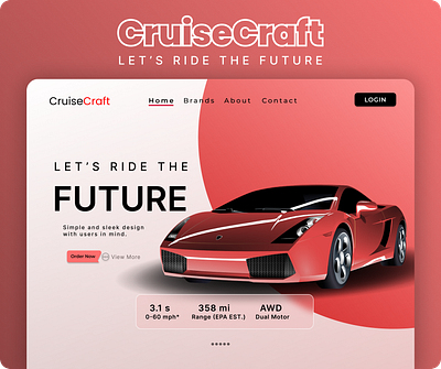 Cruisecraft - Car Shop website figma landingpage onepagewebsite ui userengagement ux webdesign webdesigninspiration