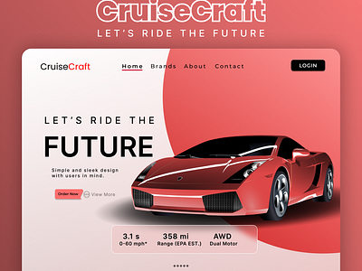 Cruisecraft - Car Shop website figma landingpage onepagewebsite ui userengagement ux webdesign webdesigninspiration