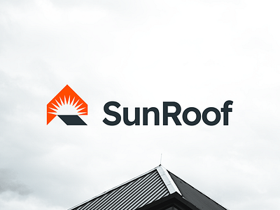 SunRoof building construction eco green green energy initial r logo design logo inspiration logo r home logo r house logo r roof simple logo solar panel sun roof