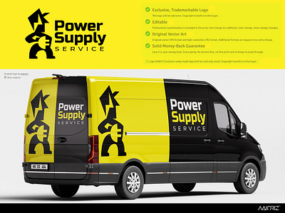 Power Supply Service Logo brand branding design graphic design illustration logo logo design logotype negative space power