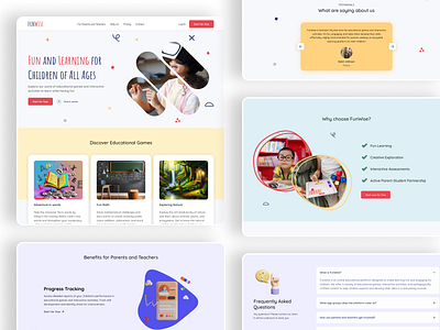 FunWise - Landing Page Design bright and playful design childrens learning platform conversion focused design educational games showcase educational landing page educational website engaging landing page funwise design interactive design interactive educational platform kids landing page inspiration modern web design parent friendly ux playful web design responsive design uxui design visual storytelling web design for kids