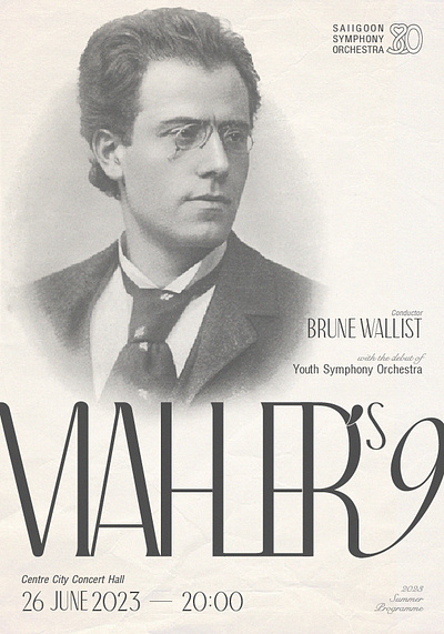 Gustav Mahler classical music concert banner classical classicalmusic concert elegant graphicdesign minimal music old poster simple socialmedia socialmediapost