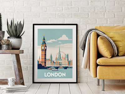 London, retro travel poster design creative design graphic design illustration london retro travel poster vector vintage