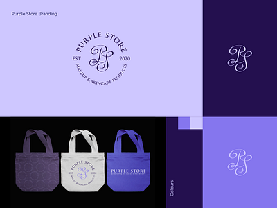 Purple Store - Brand identity design brand identity branding design free graphic design icon illustration logo logos logotype mark monogram motion graphics ps purple skin care store ui