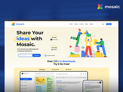 Mosaic - Website Design artdirection branding graphicdesign mock typography ui website design