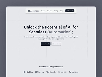 Automate - Webflow Ai Automation Saas Template ai ai website ai website template artificial intelligence automate automation code coding landing page one page saas saas template sdk software template web design webdesign webflow website website template