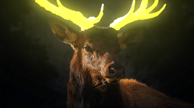Glowing deer 3d animation branding graphic design logo motion graphics ui