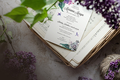 Lilac Invitation funeral invitation lilac memorial