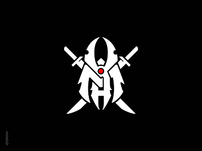 AM - monogram japan logo katana lettering logo monogram samurai samurai helm tattoo logo typography