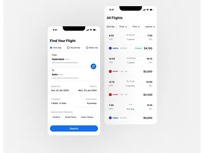 BookMyFlight - A flight booking app advancebooking aestheticdesign cleandesign design designer flightbooking flightbookingapp flightticketbooking onlineflightbooking rcentric ticketbooking travel ui uidesigner uiux userexperience userinterface ux uxdesign uxdesigner