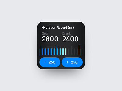 Garmin Hydration Record Widget garmin health hydration ios widget mobile design record ui widget