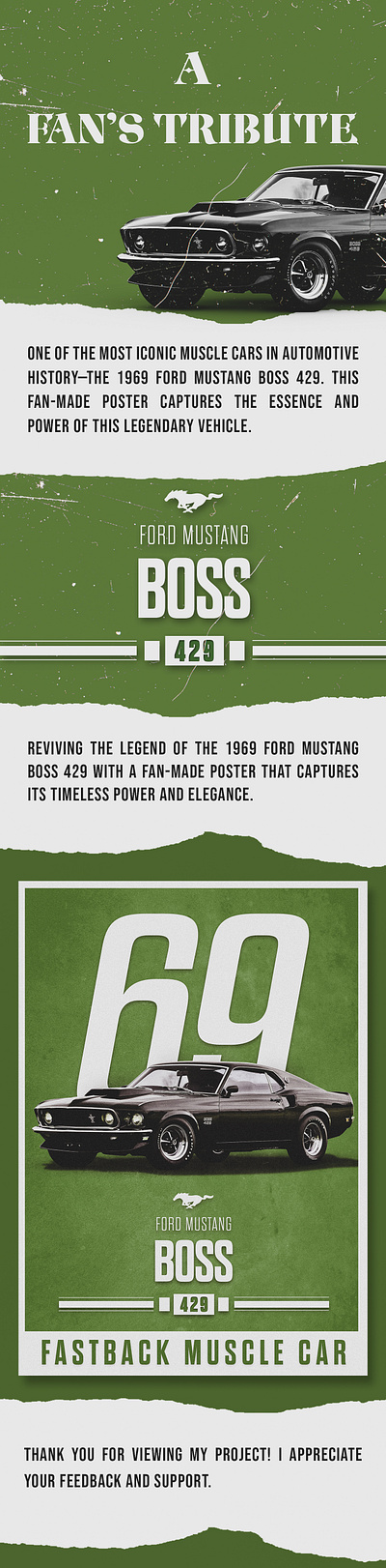 Legendary 1969 Mustang Boss 429: A Fan's Tribute branding graphic design logo motion graphics ui