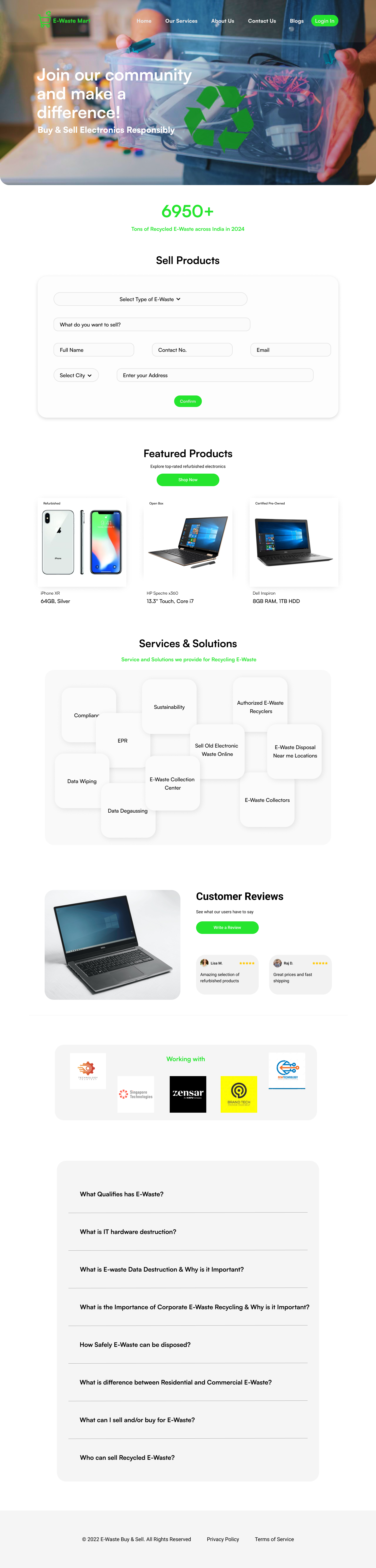 E-Waste Landing Page branding design graphic design ui uiux uiuxdesigner web design