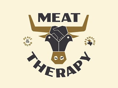 MEAT THERAPY Branding alcohol barbecue barbeque bbq branding deisgn graphic design illustration logo meat texas type