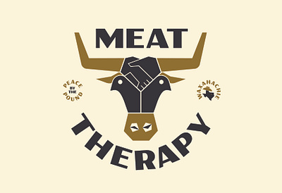 MEAT THERAPY Branding alcohol barbecue barbeque bbq branding deisgn graphic design illustration logo meat texas type