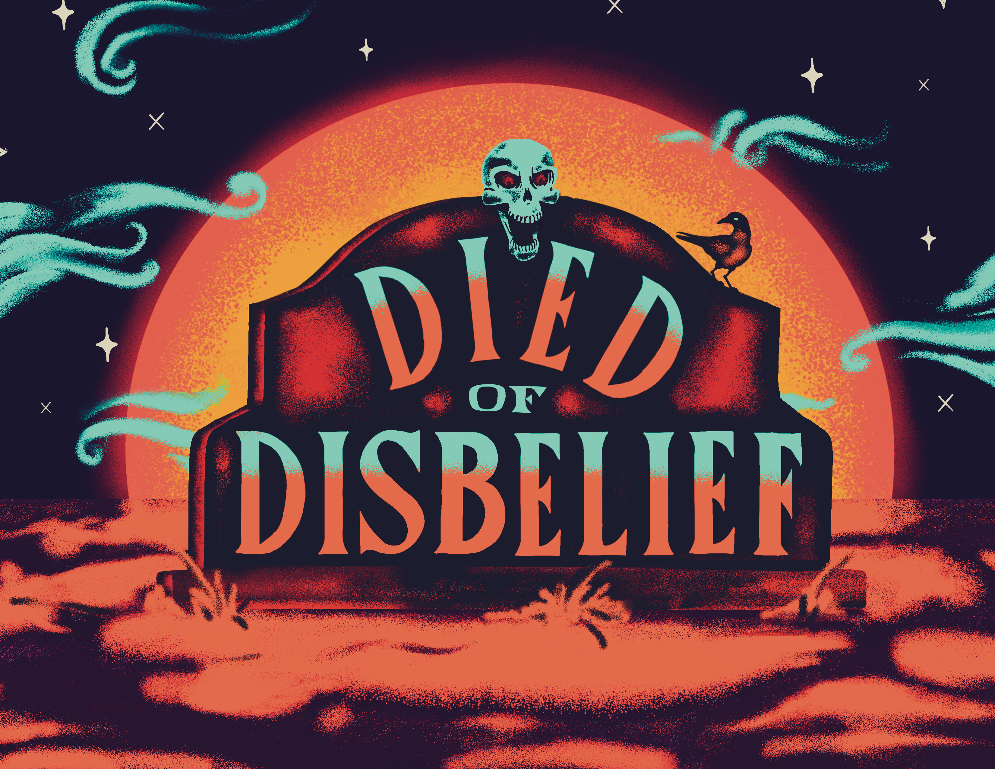 Oh no. bird design grackle hand lettering illustration skull texture typography